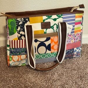 Coach Purse Vintage Hamptons Weekend Patchwork Tote #l0649-10454